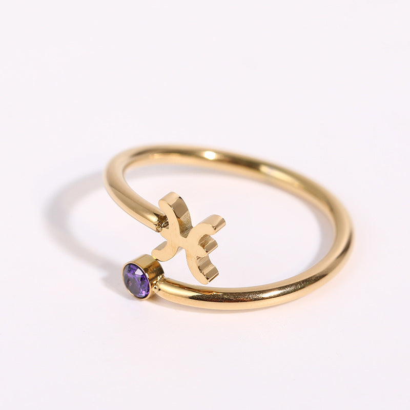 Constellation Symbol Birthstone Ring