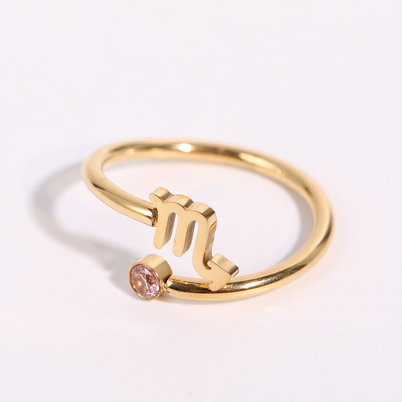 Constellation Symbol Birthstone Ring