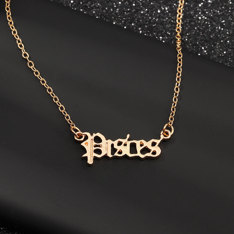 Collier Zodiac Old English