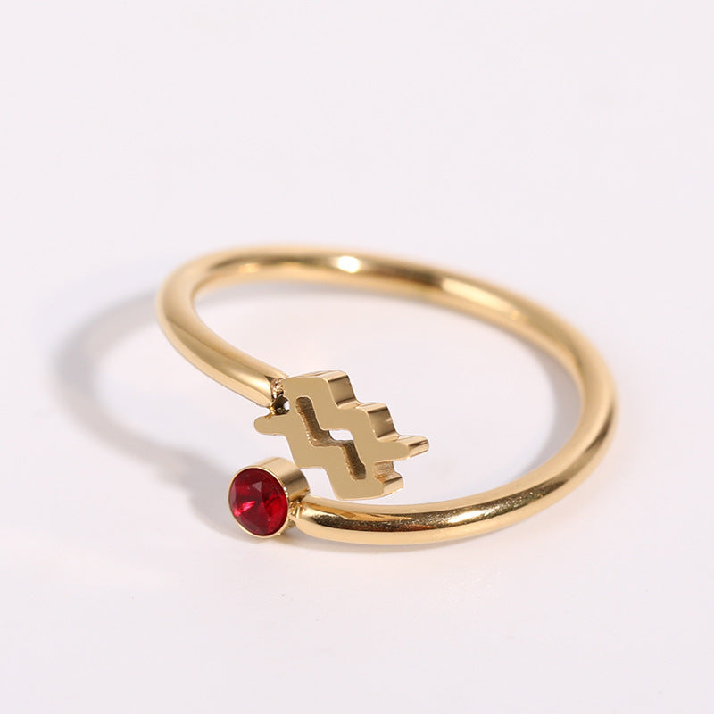 Constellation Symbol Birthstone Ring