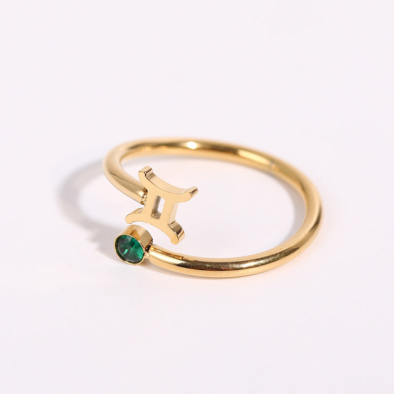 Constellation Symbol Birthstone Ring