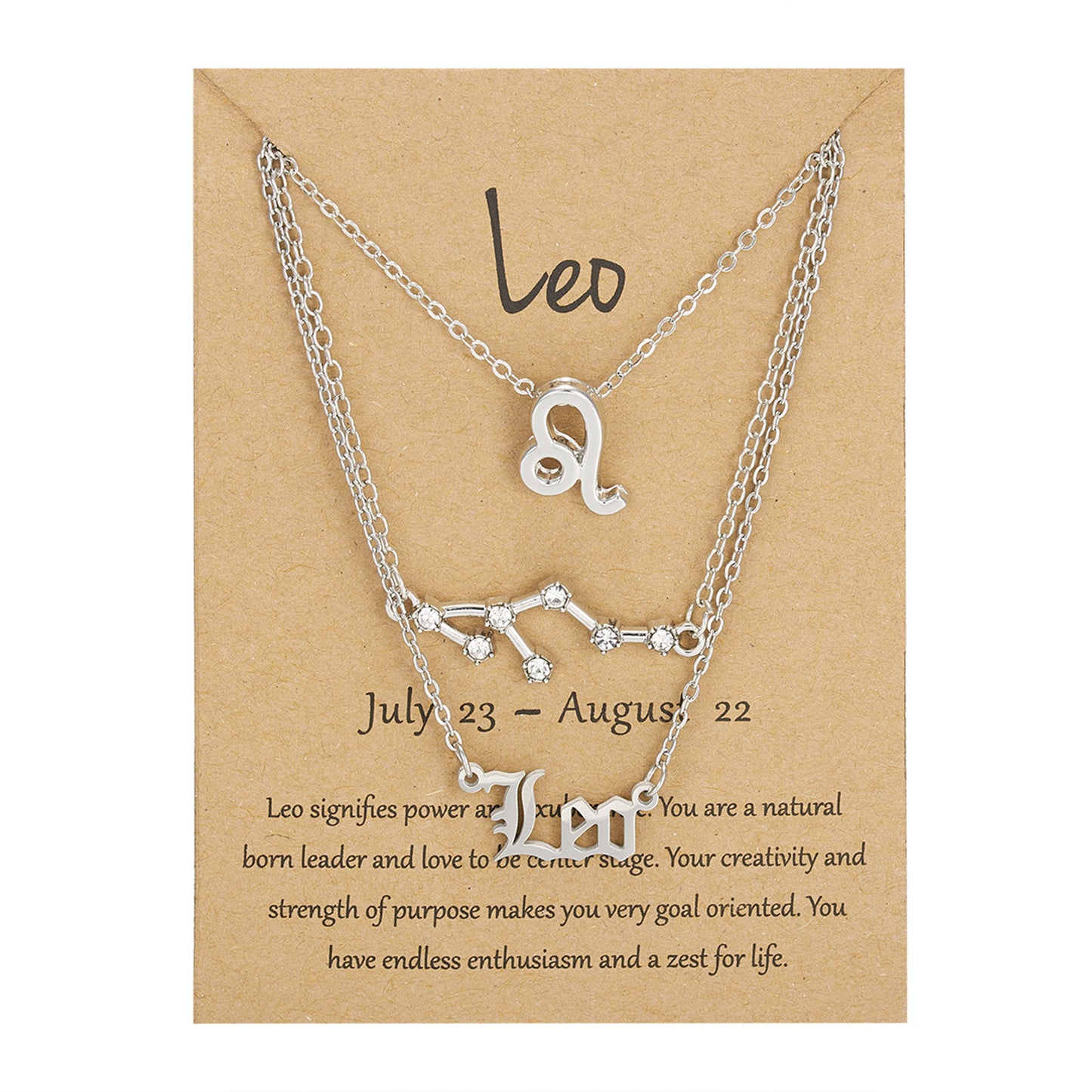 Symbol Starry Sky Ancient English Letters Twelve Constellations Necklace