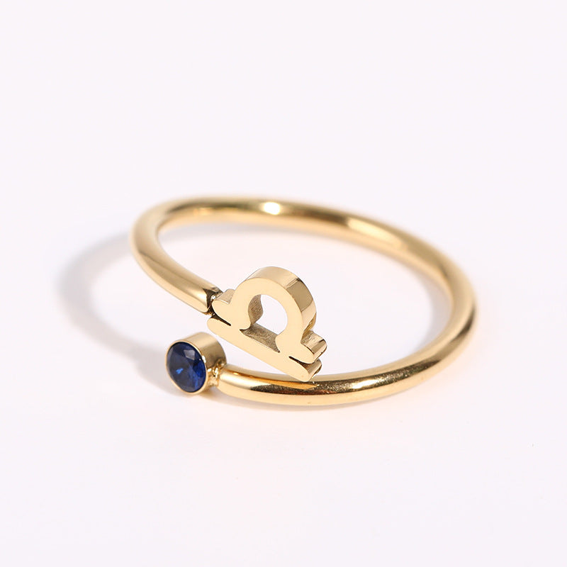 Constellation Symbol Birthstone Ring